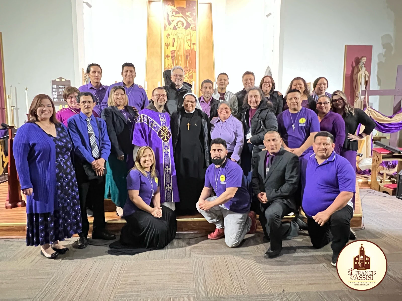 Parish community in vestments, St. Francis of Assisi