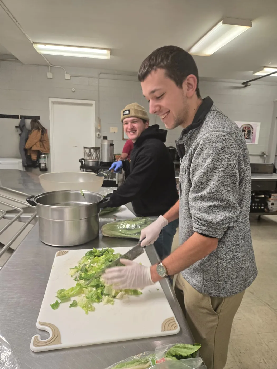 A volunteer in the St. Francis soup kitchen on Market Street, Allison Hill