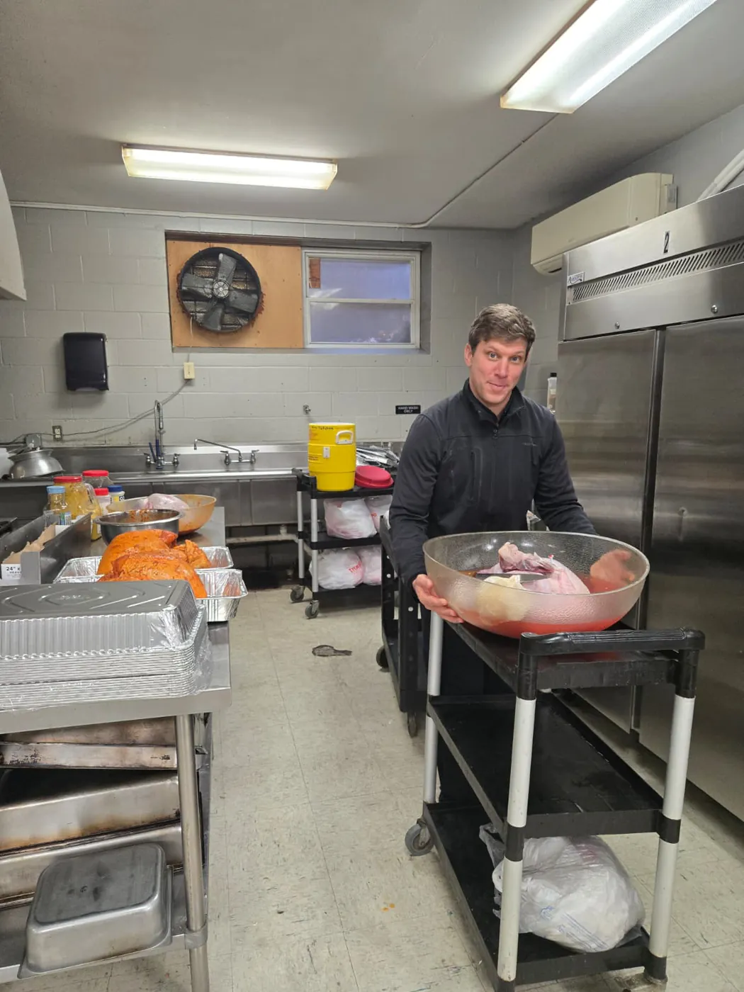 A volunteer in the St. Francis soup kitchen on Market Street, Allison Hill