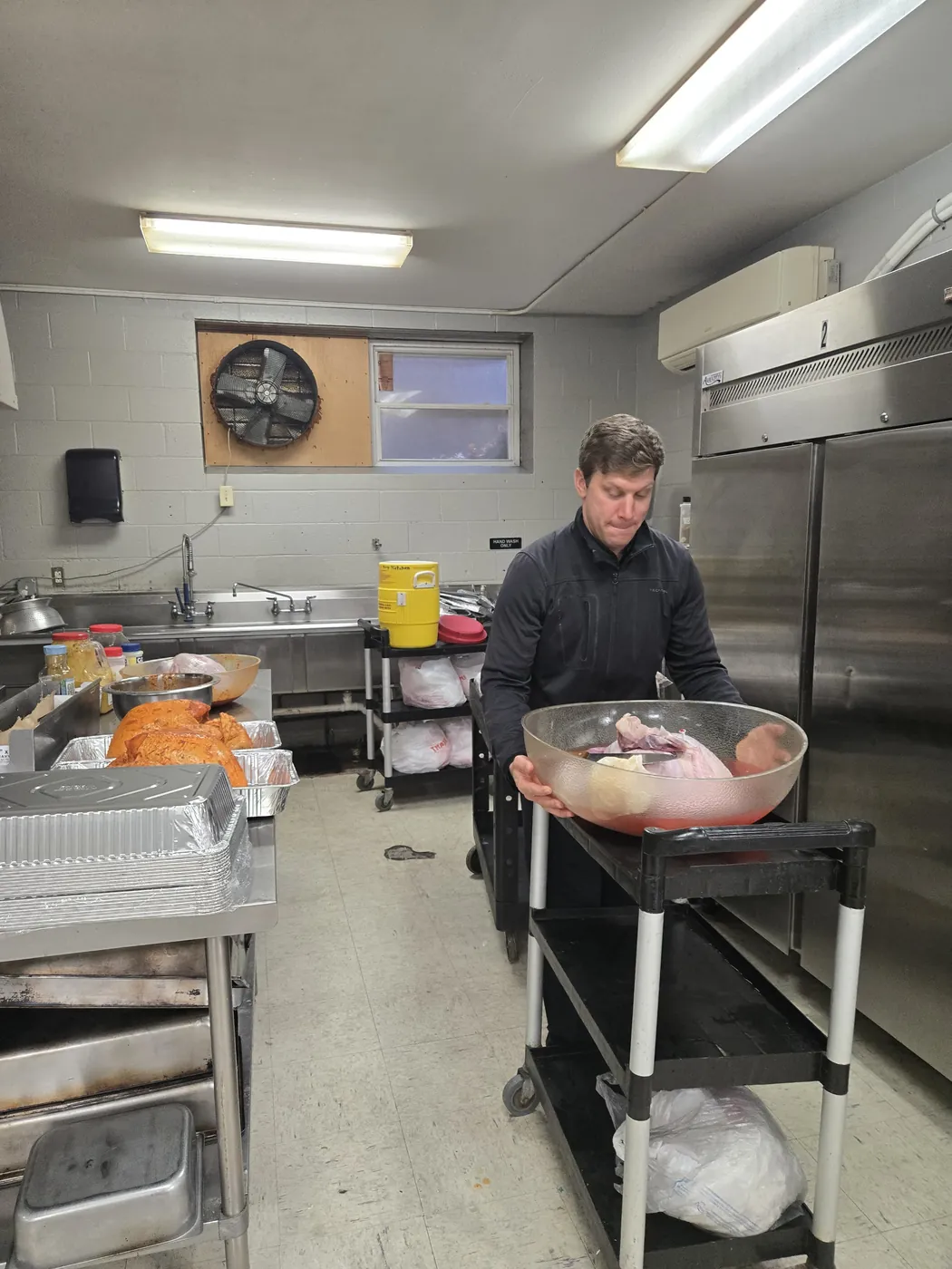 A volunteer in the St. Francis soup kitchen on Market Street, Allison Hill
