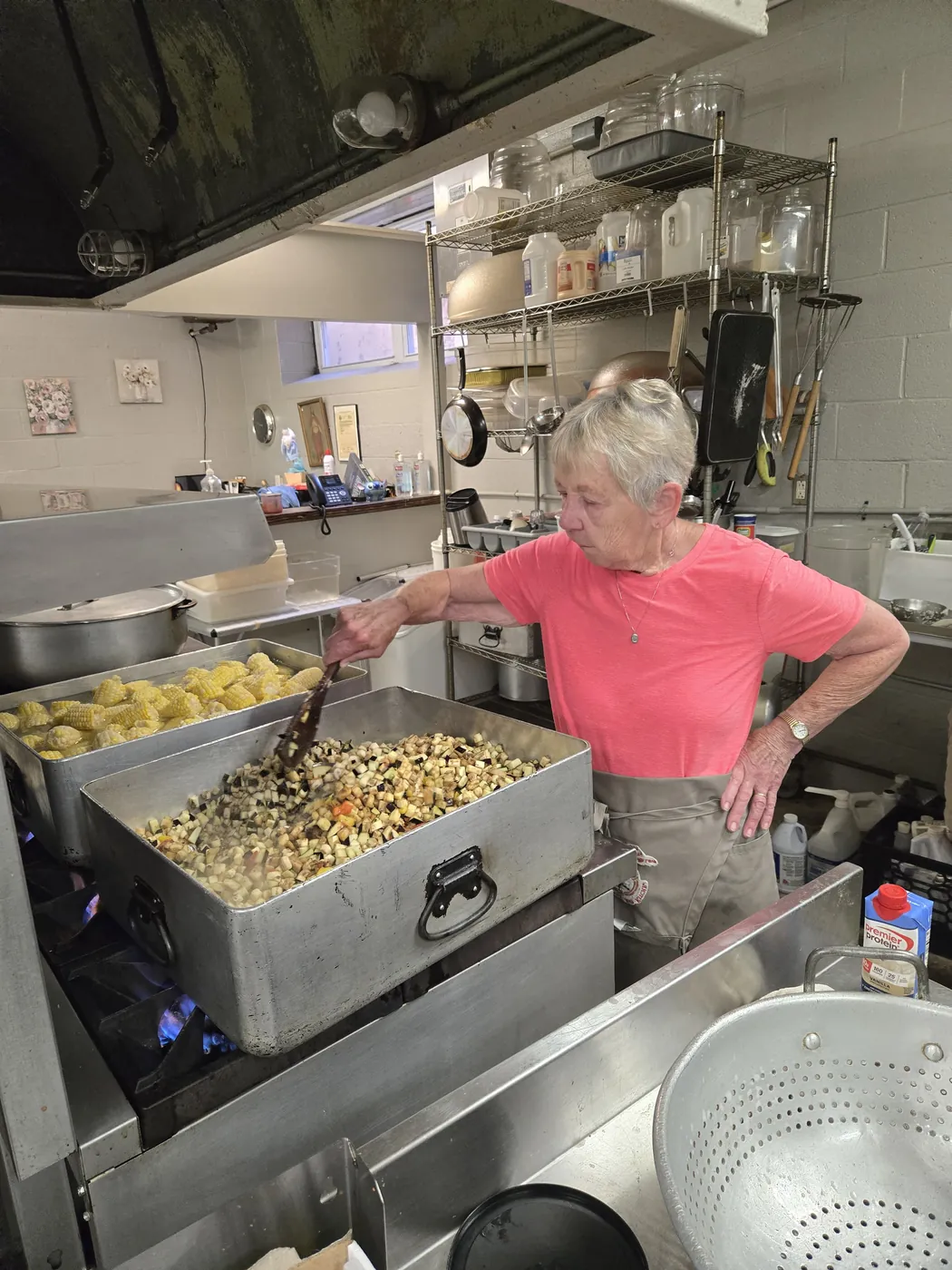 A volunteer in the St. Francis soup kitchen on Market Street, Allison Hill